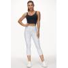 imageTHE GYM PEOPLE Womens Yoga Pants High Waist with Pocket Tummy ControlSilverWhiteGrey