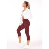 imageTHE GYM PEOPLE Womens Yoga Pants High Waist with Pocket Tummy ControlWine Red