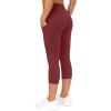 imageTHE GYM PEOPLE Womens Yoga Pants High Waist with Pocket Tummy ControlWine Red