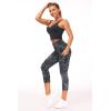imageTHE GYM PEOPLE Womens Yoga Pants High Waist with Pocket Tummy ControlZcapris Gray Marble