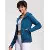 imageTHE GYM PEOPLE Womens Zip Up Hoodies Fleece Workout Jackets Sweatshirts with Pockets Thumb HoleDark Blue Green