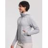 imageTHE GYM PEOPLE Womens Zip Up Hoodies Fleece Workout Jackets Sweatshirts with Pockets Thumb HoleGrey