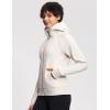 imageTHE GYM PEOPLE Womens Zip Up Hoodies Fleece Workout Jackets Sweatshirts with Pockets Thumb HoleHeather White