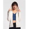 imageTHE GYM PEOPLE Womens Zip Up Hoodies Fleece Workout Jackets Sweatshirts with Pockets Thumb HoleHeather White