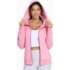 imageTHE GYM PEOPLE Womens Zip Up Hoodies Fleece Workout Jackets Sweatshirts with Pockets Thumb HolePink