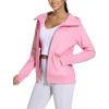 imageTHE GYM PEOPLE Womens Zip Up Hoodies Fleece Workout Jackets Sweatshirts with Pockets Thumb HolePink