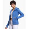 imageTHE GYM PEOPLE Womens Zip Up Hoodies Fleece Workout Jackets Sweatshirts with Pockets Thumb HoleSea Blue