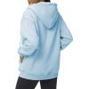 imageTHE GYM PEOPLE Womens Zip Up Plus Oversize Hoodie Drawstring Sweatshirts Casual Long Sleeve Jacket with PocketsLight Blue