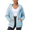 imageTHE GYM PEOPLE Womens Zip Up Plus Oversize Hoodie Drawstring Sweatshirts Casual Long Sleeve Jacket with PocketsLight Blue
