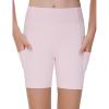 imageTHE GYM PEOPLE Girls Volleyball Shorts Kids High Waist Dance Workout Gymnastics Biker Athletic Shorts with PocketPink