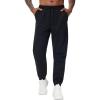imageTHE GYM PEOPLE Mens Drawstring Workout Joggers Pants Lightweight Tapered Running Lounge Sweatpants with PocketsBlack