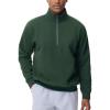 imageTHE GYM PEOPLE Mens Half Zip Fleece Pullover Sweatshirts Midweight Mock Neck Workout Sweat TopsGreen