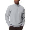 imageTHE GYM PEOPLE Mens Half Zip Fleece Pullover Sweatshirts Midweight Mock Neck Workout Sweat TopsGrey