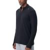 imageTHE GYM PEOPLE Mens HalfZip Long Sleeve Golf Shirts Soft Lightweight Warm Workout Pullover Sweatshirts with Thumb HoleBlack