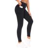 imageTHE GYM PEOPLE Tummy Control Workout Leggings with Pockets High Waist Athletic Yoga Pants for Women Running FitnessBlack