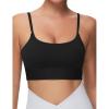imageTHE GYM PEOPLE Womens Adjustable Longline Sports Bras Scoop Neck Padded Wireless Workout Yoga TopsBlack