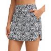 imageTHE GYM PEOPLE Womens Golf Skort Tennis High Waist Lightweight Athletic Casual Skirts Builtin Shorts with 4 PocketsBlack Flower