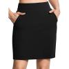imageTHE GYM PEOPLE Womens Golf Skorts Modest Knee Length Athletic Tennis Skirts Builtin Shorts with 4 PocketsBlack