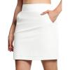 imageTHE GYM PEOPLE Womens Golf Skorts Modest Knee Length Athletic Tennis Skirts Builtin Shorts with 4 PocketsWhite