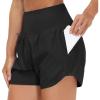 imageTHE GYM PEOPLE Womens High Waist Running Shorts with Liner Athletic Hiking Workout Shorts Zip PocketsBlack