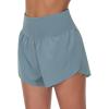 imageTHE GYM PEOPLE Womens High Waisted Running Shorts Mesh Liner Side Split Workout Shorts Zipper PocketDenim Blue