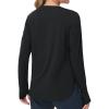 imageTHE GYM PEOPLE Womens Long Sleeve Workout Shirts Lightweight Cotton Running Yoga Tops with Thumb HoleBlack