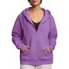 imageTHE GYM PEOPLE Womens Oversized Fleece Hoodies FullZip Workout Lounge Hooded Coats Fall Tops with Pockets DrawstringLavender Purple
