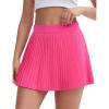 imageTHE GYM PEOPLE Womens Pleated Tennis Skirts Lightweight Workout Golf Skorts Built in Shorts with PocketsBright Pink