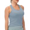 imageTHE GYM PEOPLE Womens Racerback Workout Tank Tops with Built in Bra Sleeveless Slim FitDenim Blue