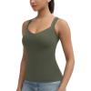 imageTHE GYM PEOPLE Womens Scoop Neck Workout Tank Tops Cute Double Layer Basic Sleeveless Slim fit Shirts