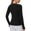 imageTHE GYM PEOPLE Womens Soft Slim Fit Workout Shirts Long Sleeves Crewneck Yoga Athletic Running Tops with Thumb HoleBlack