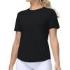 imageTHE GYM PEOPLE Womens Workout Short Sleeve Breathable TShirts Athletic Yoga Tee TopsBlack