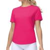 imageTHE GYM PEOPLE Womens Workout Short Sleeve Breathable TShirts Athletic Yoga Tee TopsBright Pink