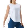 imageTHE GYM PEOPLE Womens Workout Tank Tops Loose Fit Sleeveless Cotton Running ShirtsWhite
