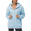 imageTHE GYM PEOPLE Womens Zip Up Plus Oversize Hoodie Drawstring Sweatshirts Casual Long Sleeve Jacket with PocketsLight Blue