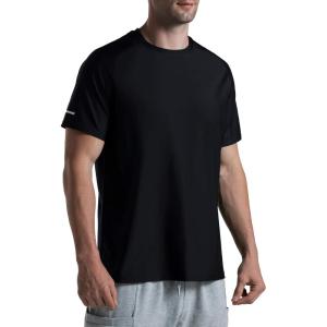 imageMens Cooling Ice Silk Running Shirts Quick Dry Short Sleeve Athletic Gym TShirts UPF 50 Outdoor Workout TshirtsBlack