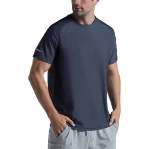 imageMens Cooling Ice Silk Running Shirts Quick Dry Short Sleeve Athletic Gym TShirts UPF 50 Outdoor Workout TshirtsCharcoal Grey