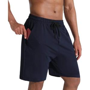 imageMens Lounge Shorts with Deep Pockets Loosefit Jersey Shorts for RunningWorkoutTraining Basketball605 Blue