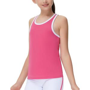 imageTHE GYM PEOPLE Girls Athletic Tank Tops Racerback Sleeveless Running Yoga Workout ShirtsBright Pink