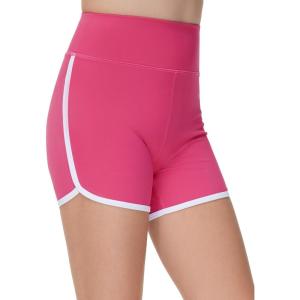 imageTHE GYM PEOPLE Girls High Waisted Workout Shorts Lightweight Athletic Dolphin Lounge Yoga ShortsBright Pink