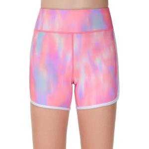 imageTHE GYM PEOPLE Girls High Waisted Workout Shorts Lightweight Athletic Dolphin Lounge Yoga ShortsColorful Pink