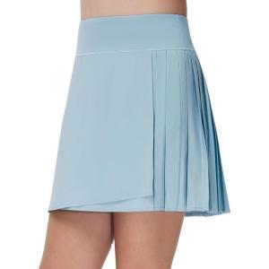 imageTHE GYM PEOPLE Girls Pleated Tennis Skirts 2 in 1 Kids Athletic Running Golf Skorts with Shorts PocketsIce Blue