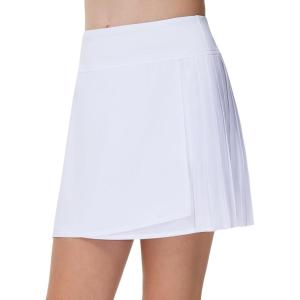 imageTHE GYM PEOPLE Girls Pleated Tennis Skirts 2 in 1 Kids Athletic Running Golf Skorts with Shorts PocketsWhite