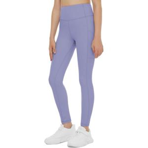 imageTHE GYM PEOPLE Girls Workout Leggings Kids High Waist Stretch Athletic Dance Yoga Pants with PocketsLavender Purple