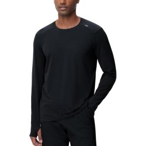imageTHE GYM PEOPLE Mens Long Sleeve Workout Shirts Moisture Wicking Athletic Running Tee Tops with Thumb HolesBlack