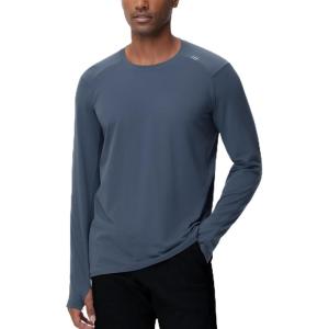 imageTHE GYM PEOPLE Mens Long Sleeve Workout Shirts Moisture Wicking Athletic Running Tee Tops with Thumb HolesCharcoal Grey