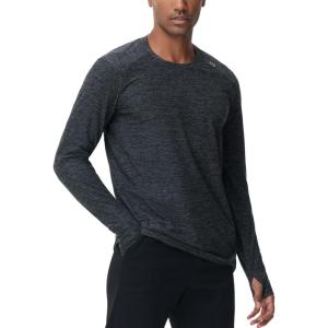 imageTHE GYM PEOPLE Mens Long Sleeve Workout Shirts Moisture Wicking Athletic Running Tee Tops with Thumb HolesDark Grey Heather