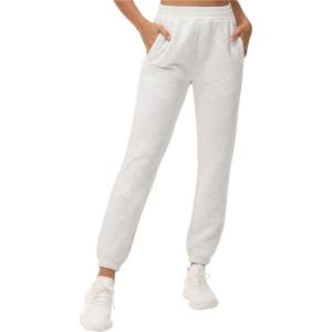 imageTHE GYM PEOPLE Womens Baggy Cinch Bottom Sweatpants Lightweight Workout Joggers Pants with PocketsHeather White