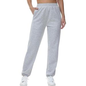 imageTHE GYM PEOPLE Womens Baggy Cinch Bottom Sweatpants Lightweight Workout Joggers Pants with PocketsLight Heather Grey