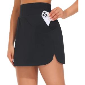 imageTHE GYM PEOPLE Womens Golf Skort Tennis High Waist Lightweight Athletic Casual Skirts Builtin Shorts with 4 PocketsBlack